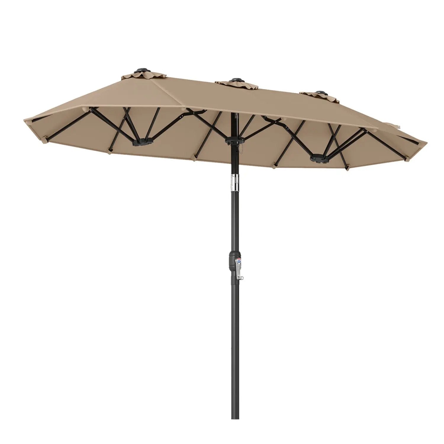 Double-Sided Patio Umbrella with Push Button Tilt Crank Handle by DirectDeals
