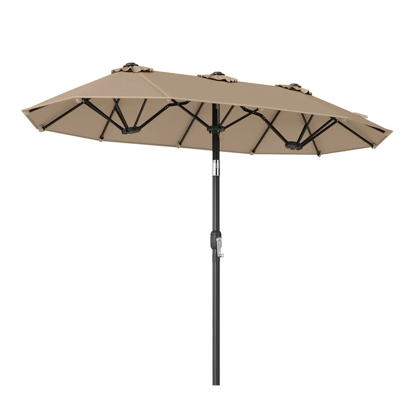 Double-Sided Patio Umbrella with Push Button Tilt Crank Handle by DirectDeals