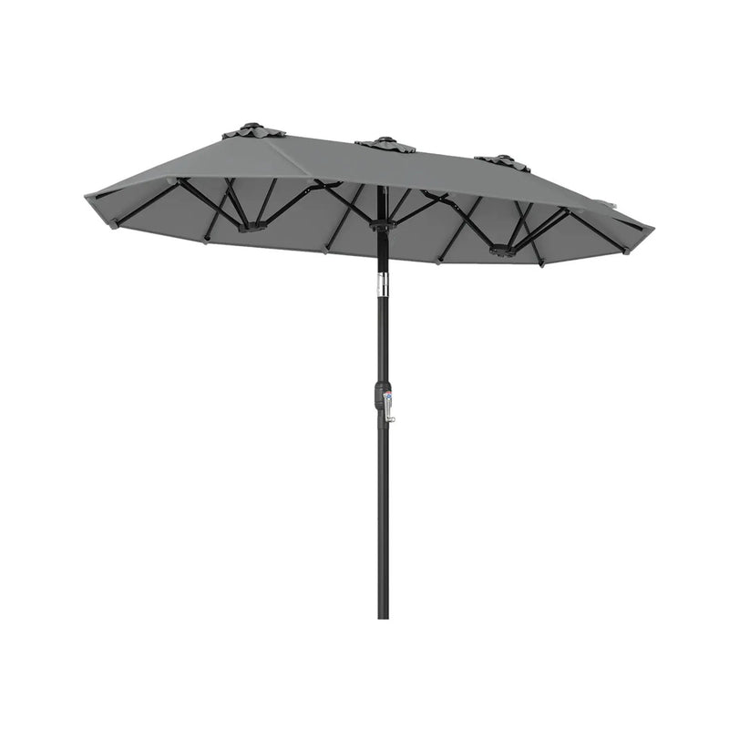 Double-Sided Patio Umbrella with Push Button Tilt Crank Handle by DirectDeals
