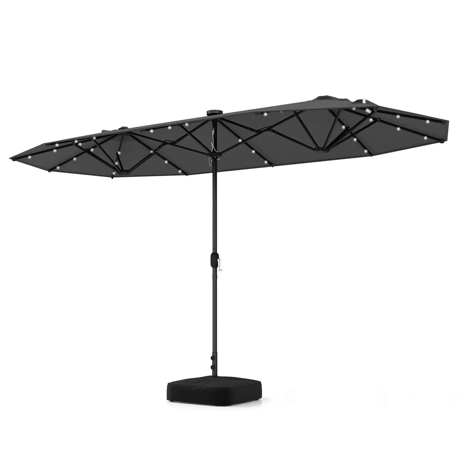 13FT Double-sided Patio Umbrella with Solar Lights for Garden Pool Backyard by DirectDeals