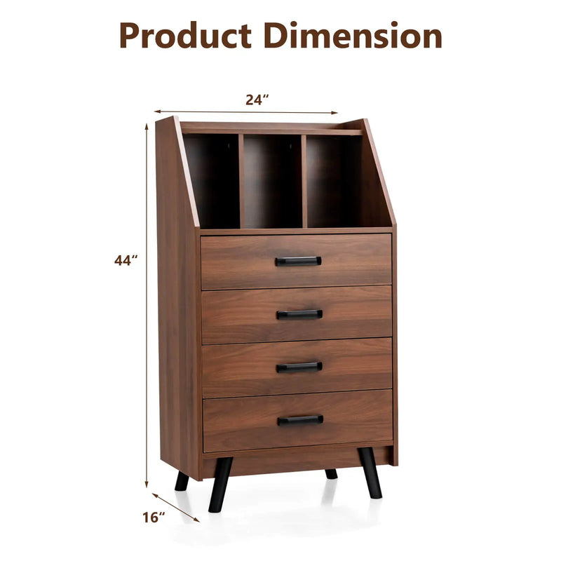 4-Drawer Dresser with 2 Anti-Tipping Kits for Bedroom by DirectDeals