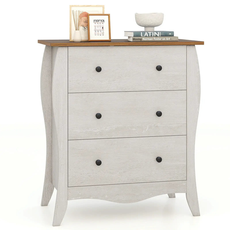 Dresser for Bedroom with 3 Folding Fabric Drawers and Anti-tipping Kit by DirectDeals