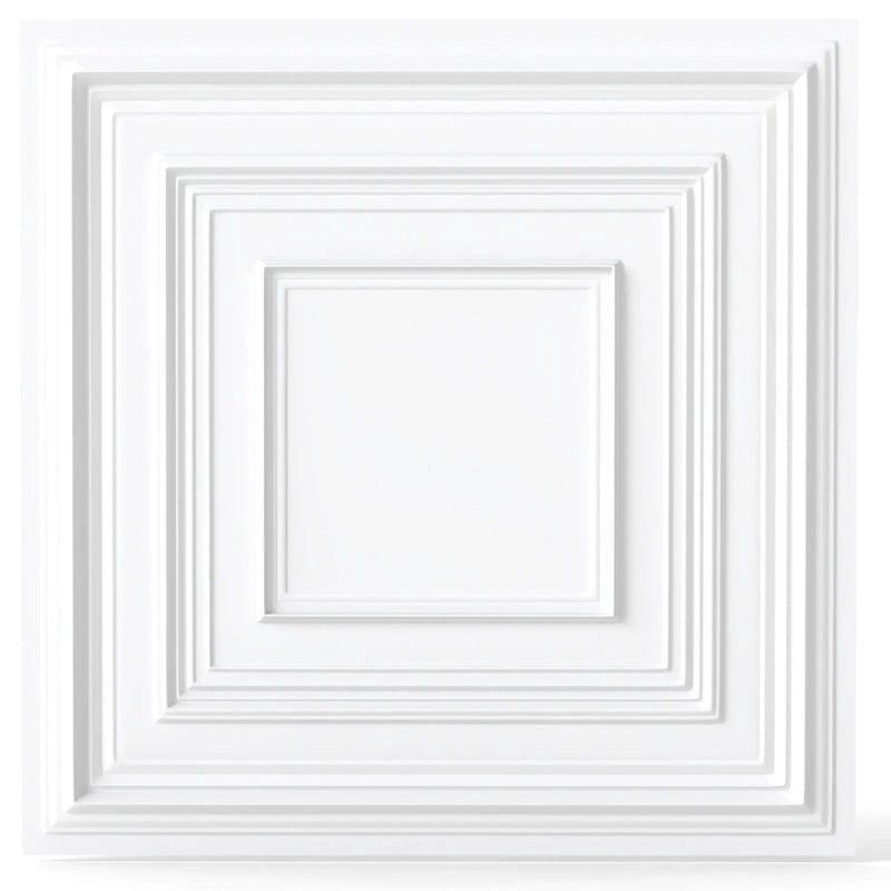 Drop Ceiling Tiles 24" x 24" PVC Ceiling Panels with 3D Decorative Patterns 12-Pack-White by DirectDeals
