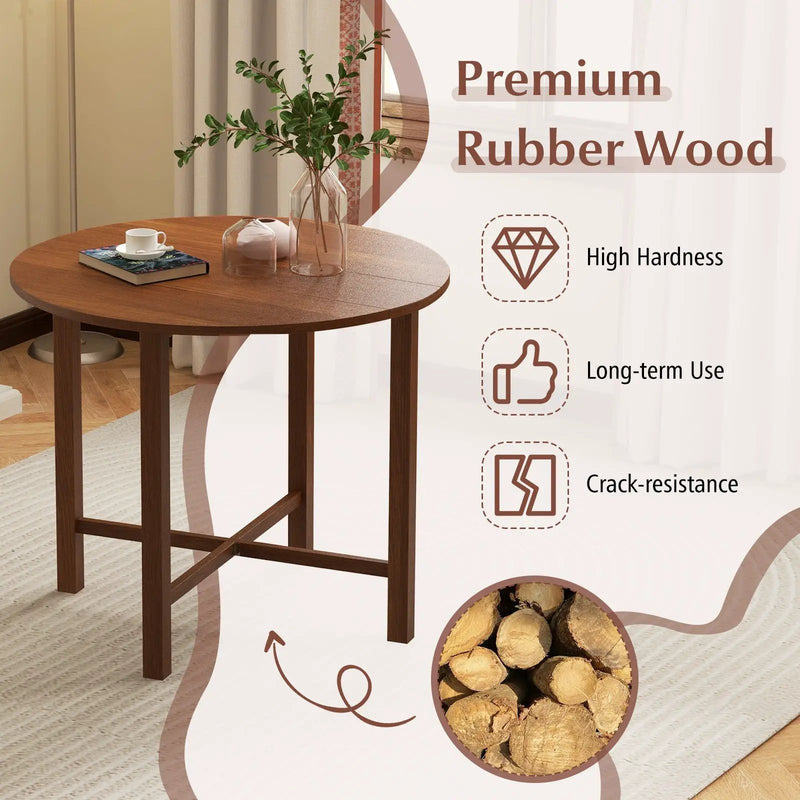 Dual Drop Leaf Dining Table for Small Spaces-Walnut by DirectDeals