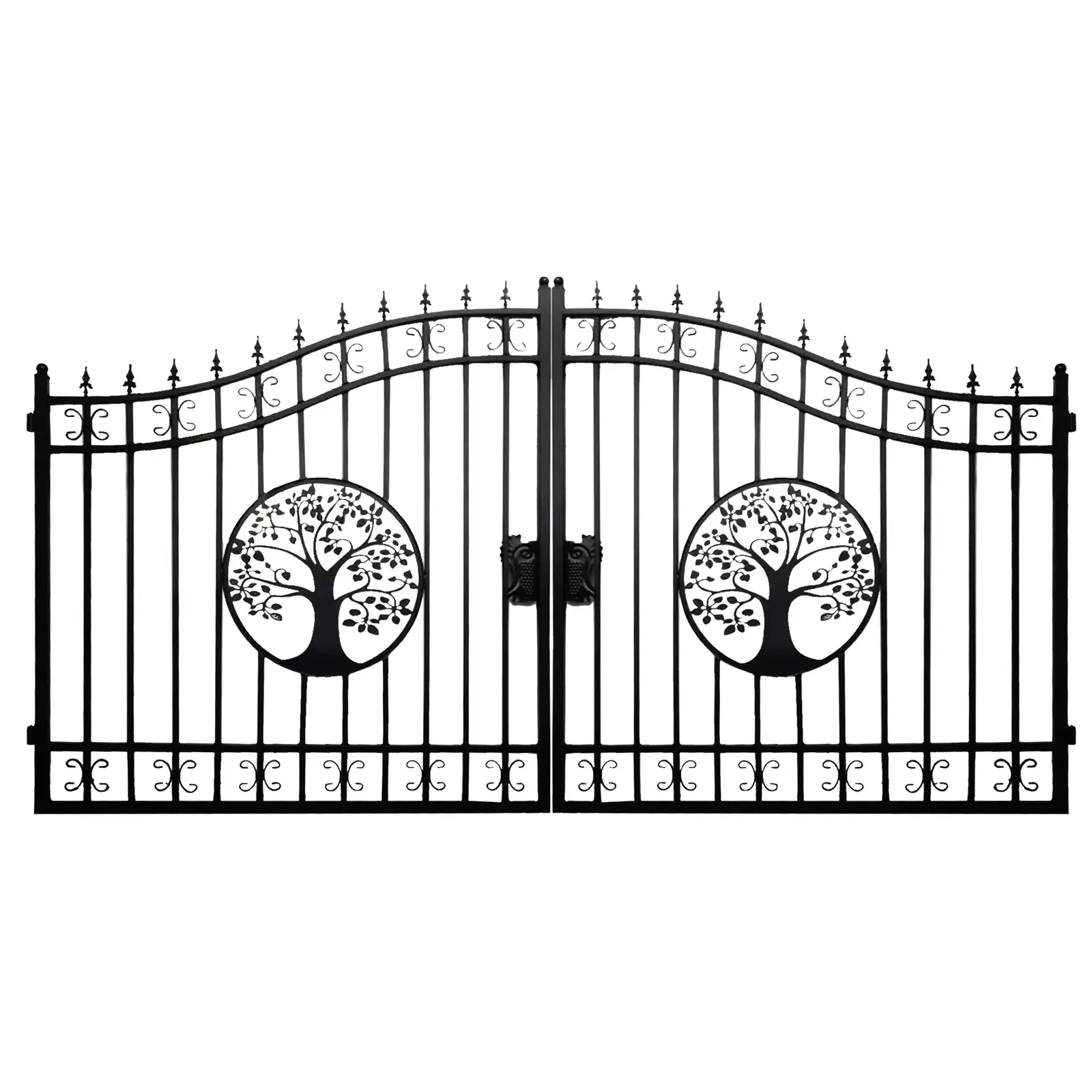 14x8 ft Steel Dual Swing Driveway Gate by Chery Industrial