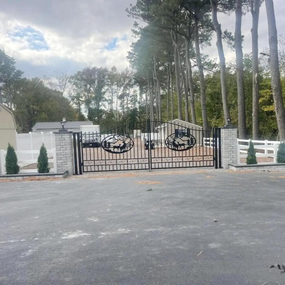 20x8 ft Steel Dual Swing Driveway Gate by Chery Industrial