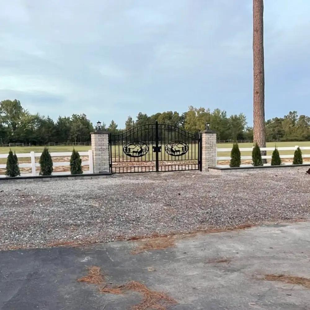 14x8 ft Steel Dual Swing Driveway Gate by Chery Industrial