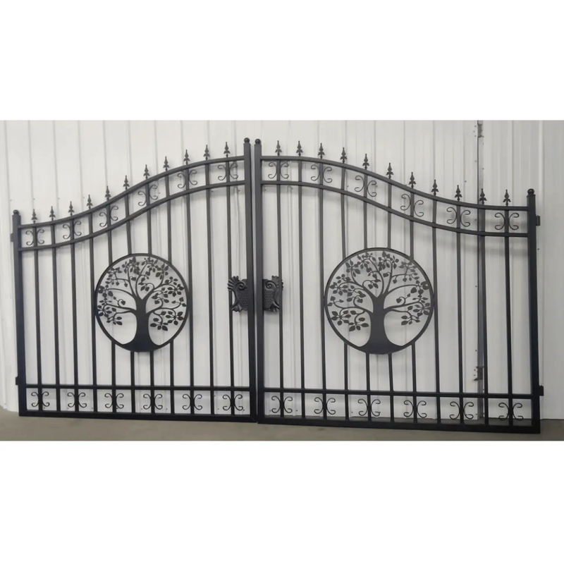 14x8 ft Steel Dual Swing Driveway Gate by Chery Industrial