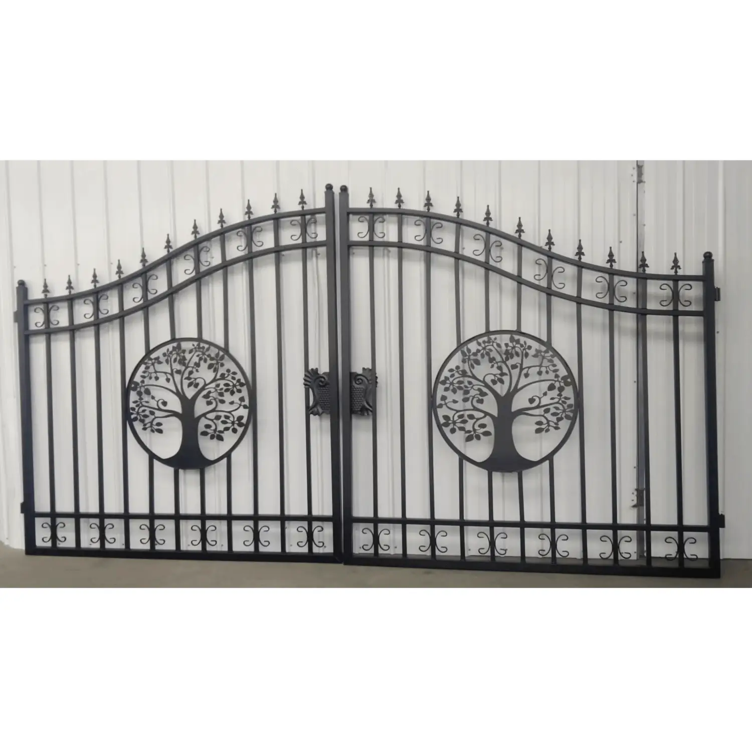 14x8 ft Steel Dual Swing Driveway Gate by Chery Industrial