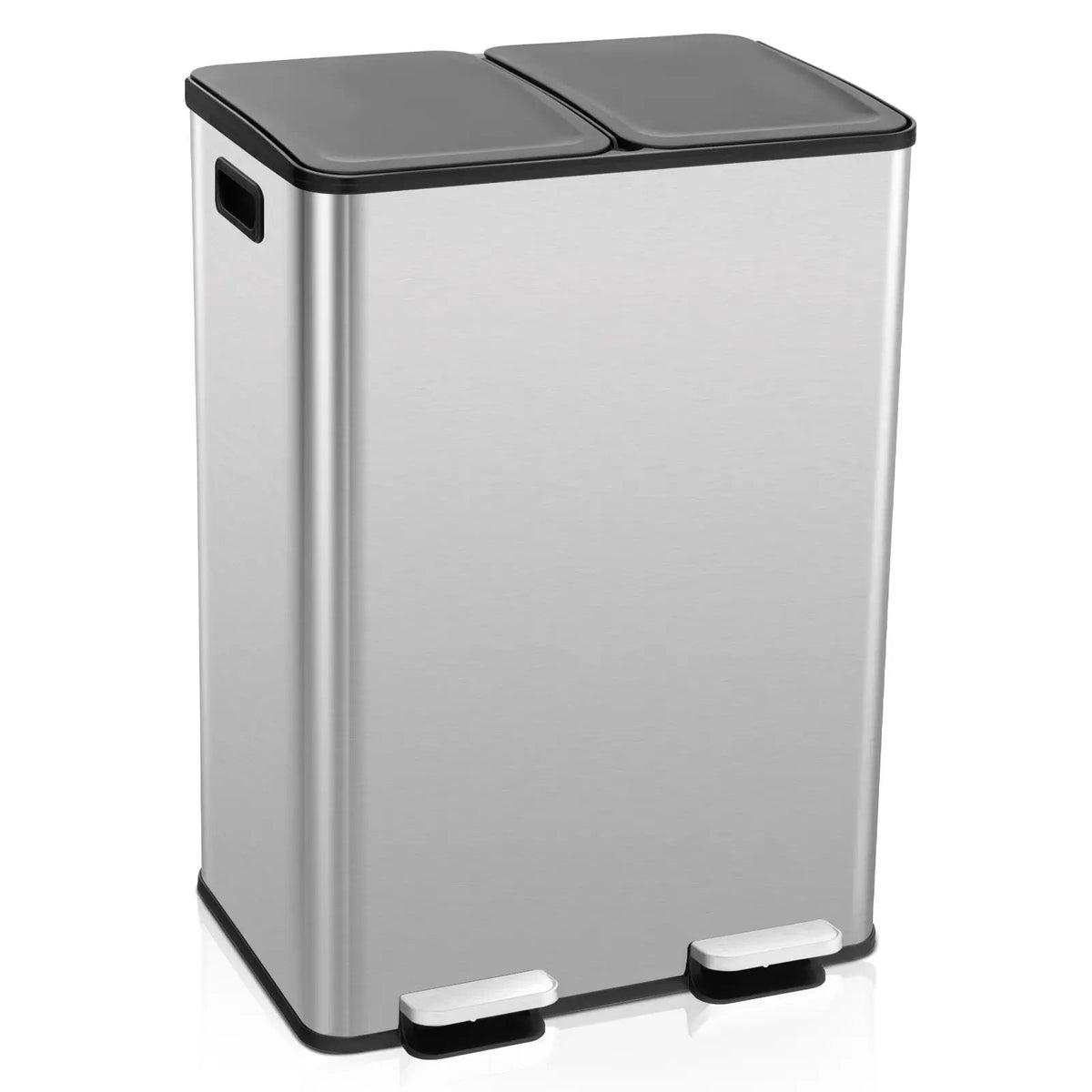 2 x 8 Gal Dual Compartment Trash Can-Silver, photo 3 of 10