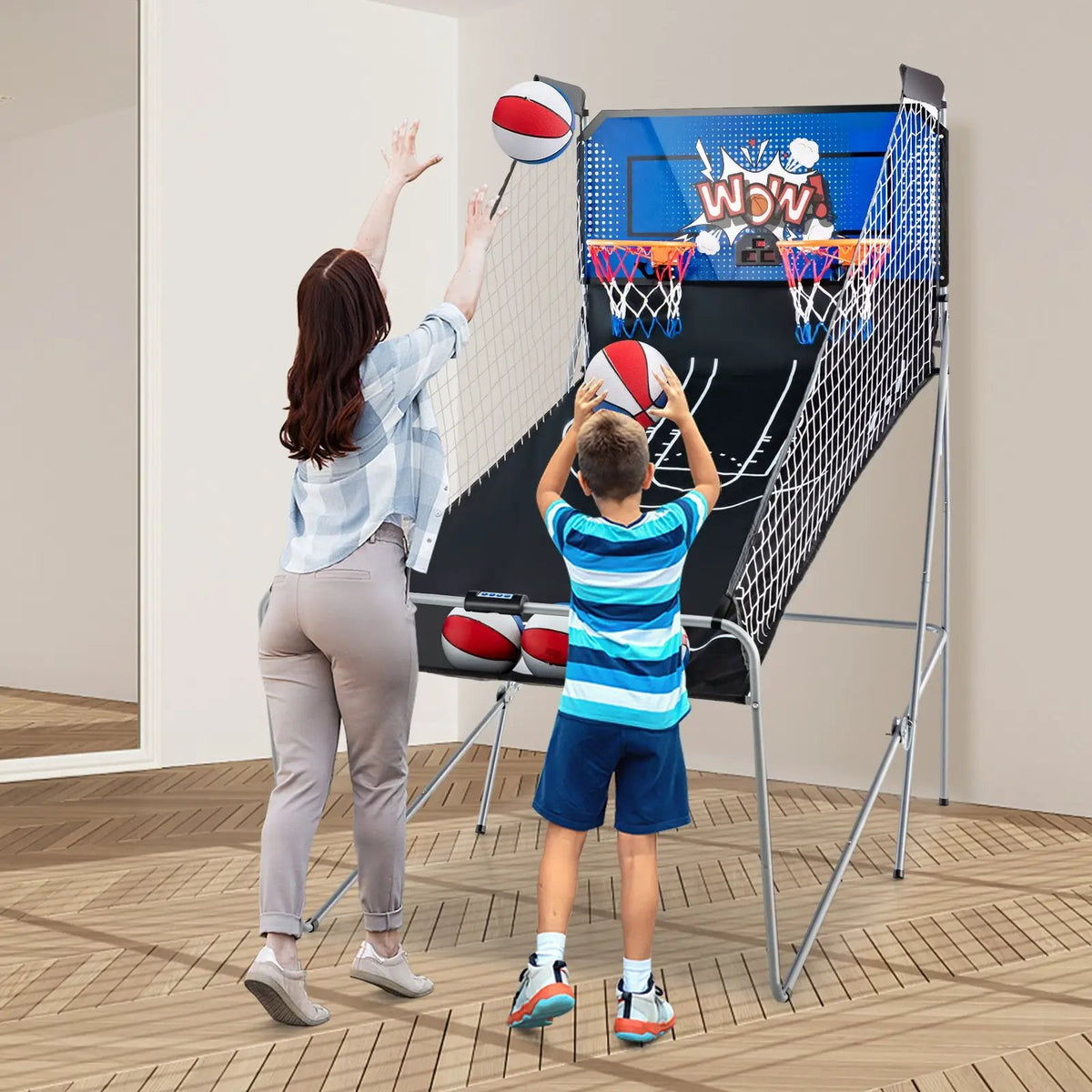 Dual Shot Basketball Arcade Game with 8 Game Modes and 4 Balls, photo 2 of 11