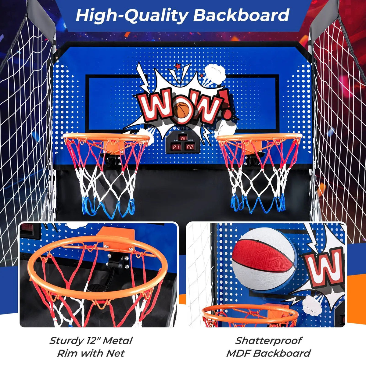 Dual Shot Basketball Arcade Game with 8 Game Modes and 4 Balls, photo 8 of 11