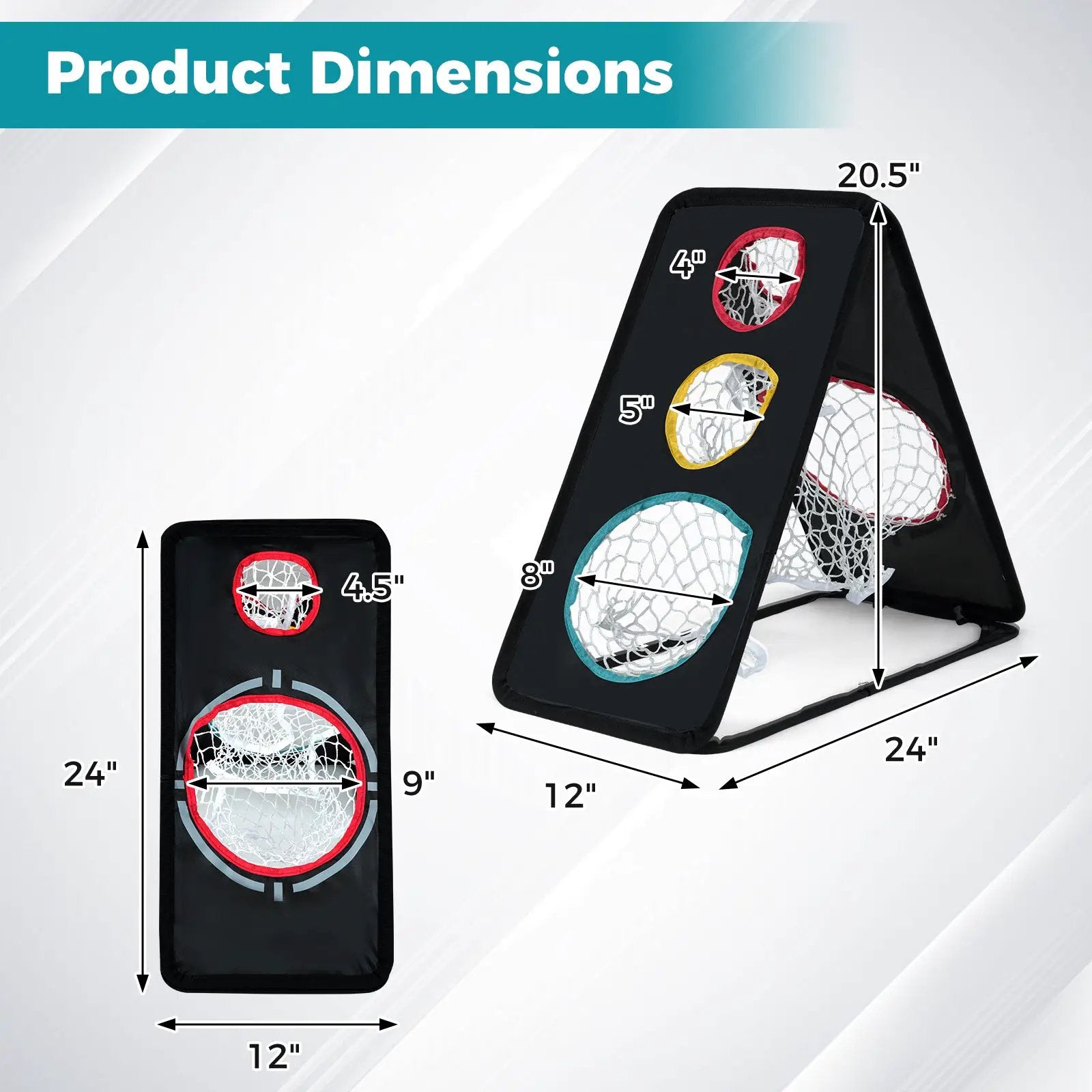 Dual-Sided Golf Chipping Net Triple Target Training System with 5 Target Holes by DirectDeals