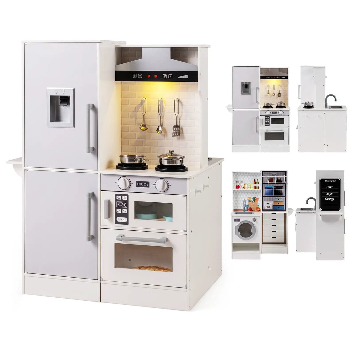 Dual-Sided Kids Play Kitchen with Water Dispenser and Range Hood for 3+ Years Old, photo 8 of 16