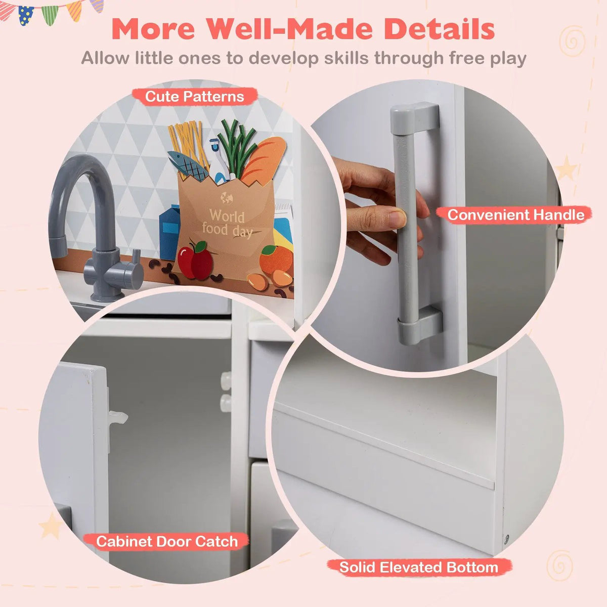 Dual-Sided Kids Play Kitchen with Water Dispenser and Range Hood for 3+ Years Old, photo 14 of 16