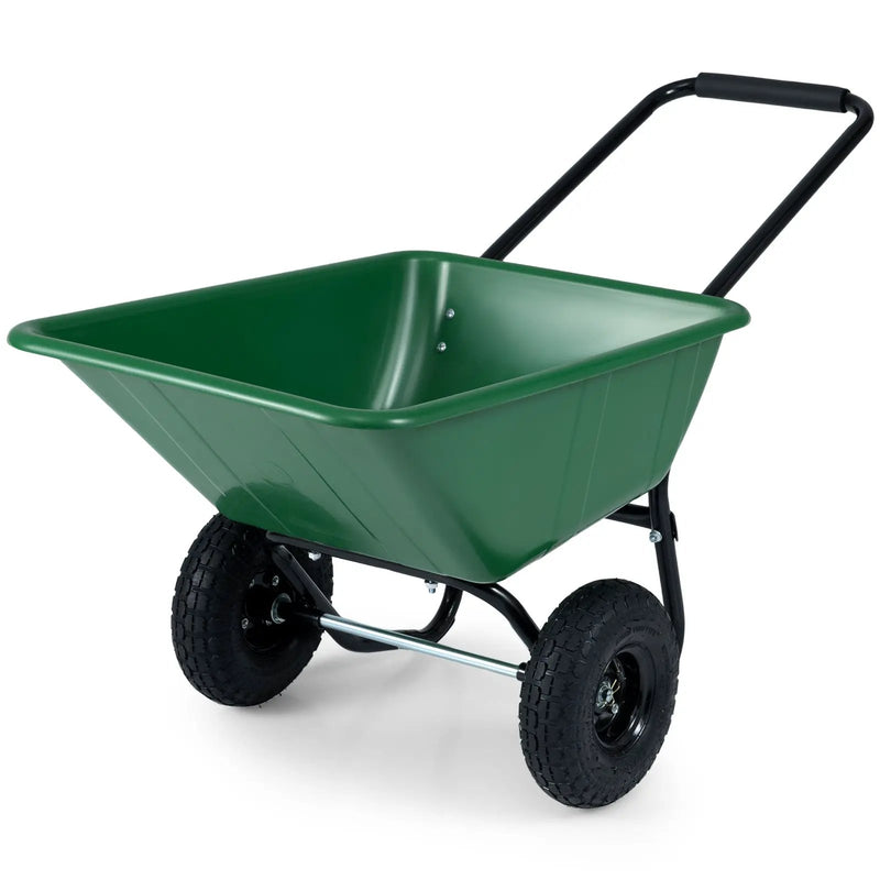 Dual-Wheel Wheelbarrow Garden Utility Cart with Pneumatic Tires by DirectDeals