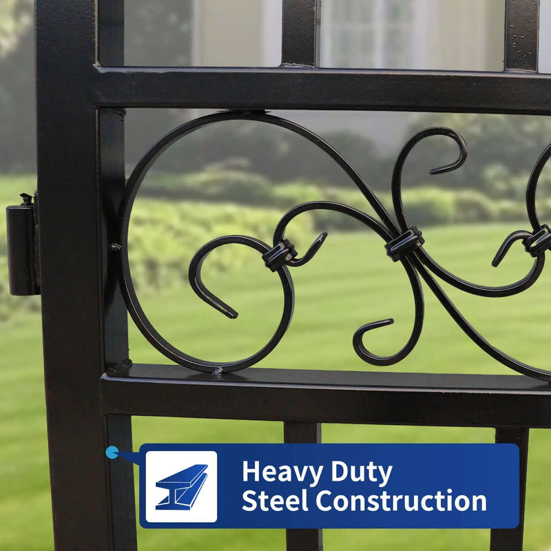 16x7 ft Steel Dual Swing Driveway Gate with Horse Pattern by Chery Industrial