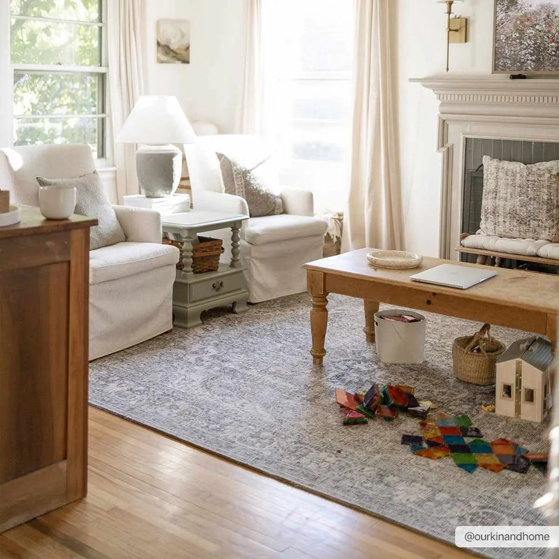 Dusty Sage Greenpoint Medallion Washable Area Rug by Hauteloom