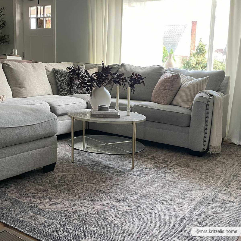 Greenpoint Dusty Blue Washable Rug by Boutique Rugs
