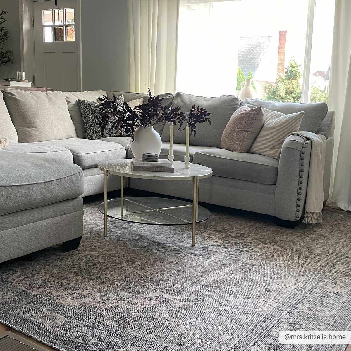 Dusty Sage Greenpoint Medallion Washable Area Rug by Hauteloom