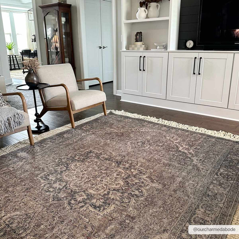 Dusty Sage Greenpoint Medallion Washable Area Rug by Hauteloom