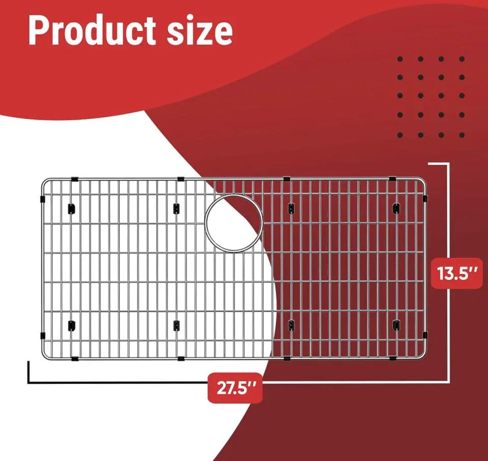 Granatan 27-1/2" x 13-1/2" x 1-1/4" Sink Protectors for Kitchen Sink - Sink Bottom Grid - Stainless Steel Sink Protector - Sink Grate for Bottom of Ki by Selzalot