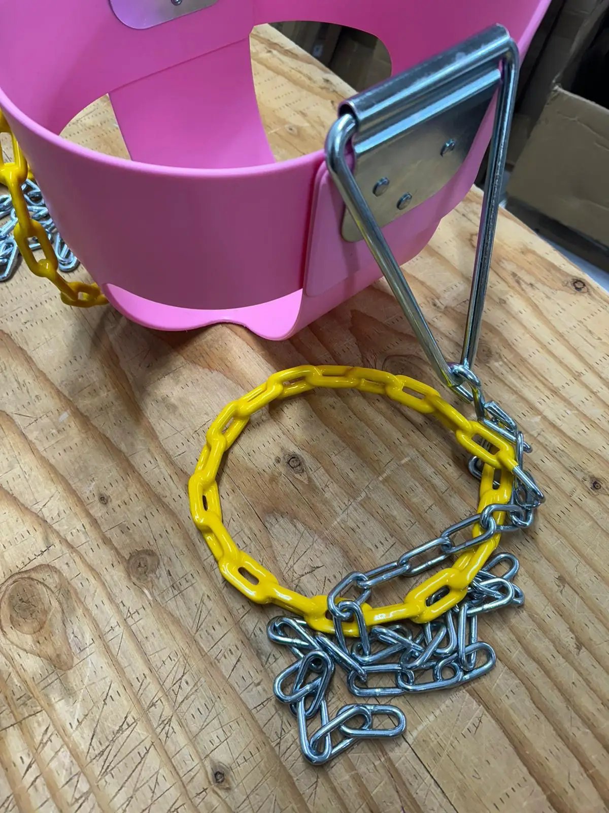 lvssiao Toddler High Back Full Bucket Swing Seat, Toddler Swing Seat with Heavy Duty Plastic Coated Chain + Snap Hooks + Tree Hanging Straps Kids Swing Set Accessories (Pink) by Selzalot