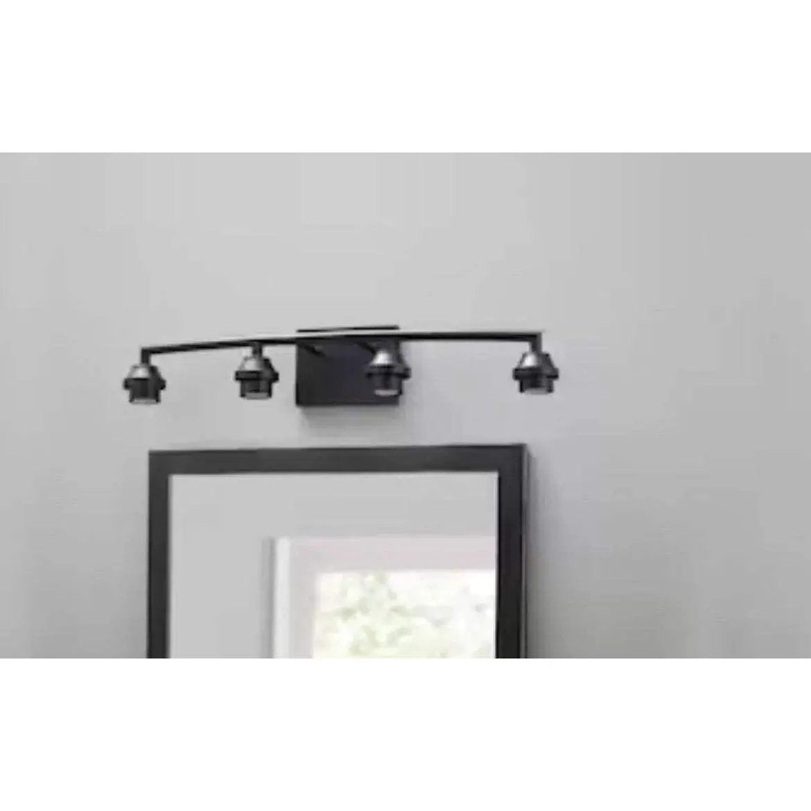Style Selections 26.75-in 4-Light Black Transitional Vanity Light by Selzalot