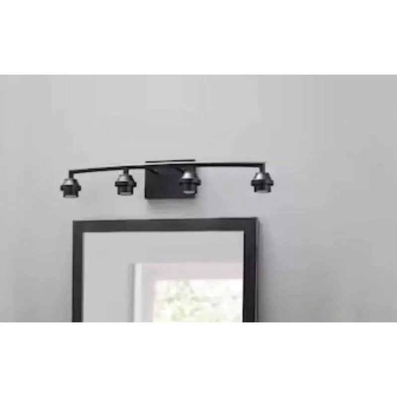 Style Selections 26.75-in 4-Light Black Transitional Vanity Light by Selzalot