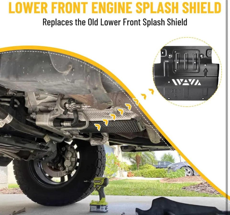 Racewill Lower Front Splash Shield Black Engine Splash Guard FL3Z-5D032-D Compatible with 2018-2022 Ford F-150 (Replacement for Vehicles with Factory- by Selzalot