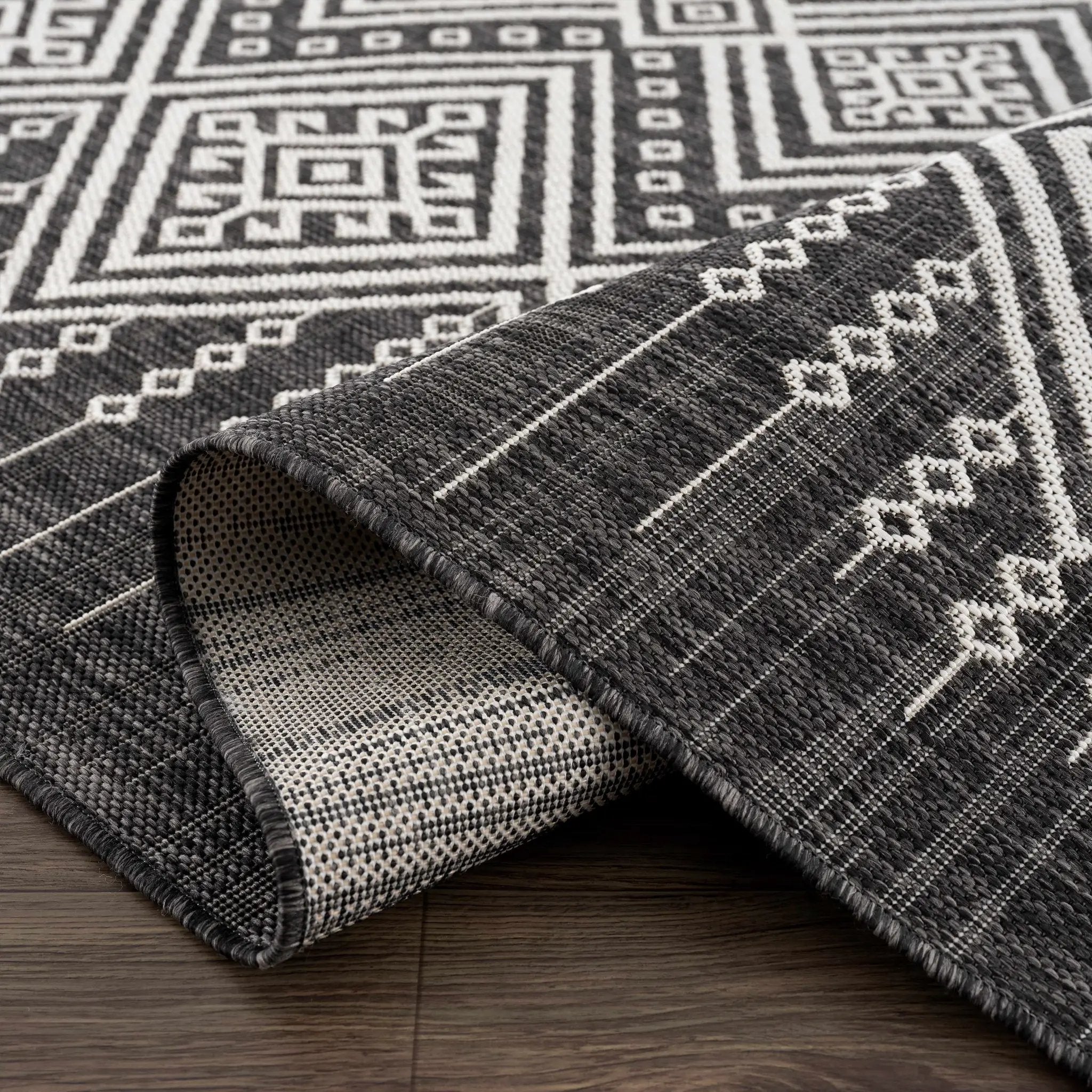 Frankville Black&White All Over Performance Outdoor Rug by Boutique Rugs