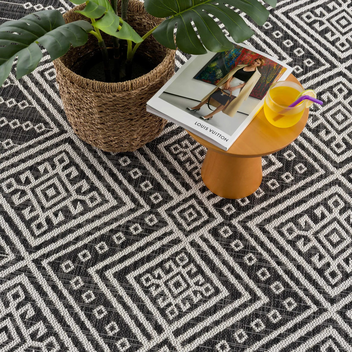 Frankville Black&White All Over Performance Outdoor Rug, photo 13 of 19