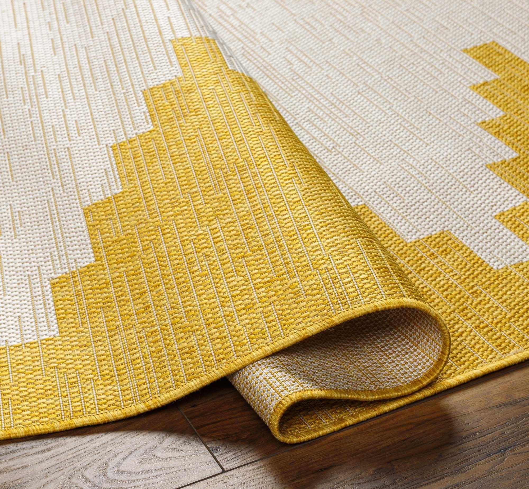 Djugun Metallic-Gold Indoor & Outdoor Rug by Hauteloom