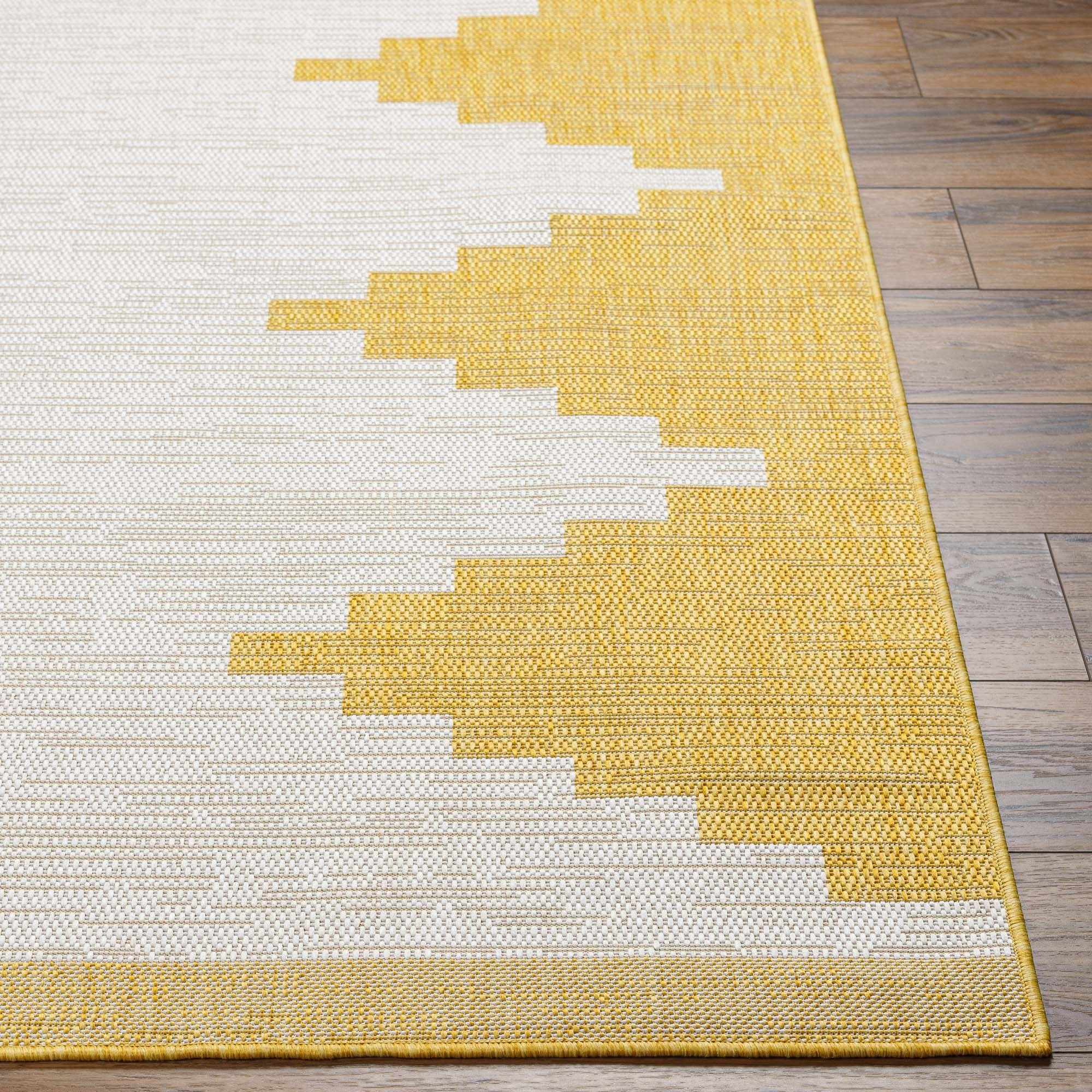 Djugun Metallic-Gold Indoor & Outdoor Rug by Hauteloom