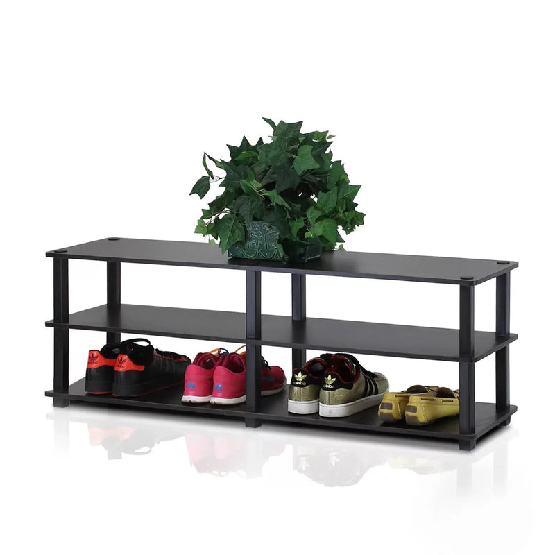 Modern 3-Shelf Espresso Black Shoe Rack - Holds up to 18 Pair of Shoes by HomePacific