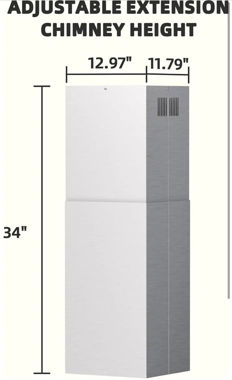 FIREGAS Range Hood Extension Chimney FGS-TI02-ZST, Stainless Steel Wall Mount Chimney Extension for FIREGAS Island Range Hood FGS-USI02G75CC and FGS-U by Selzalot