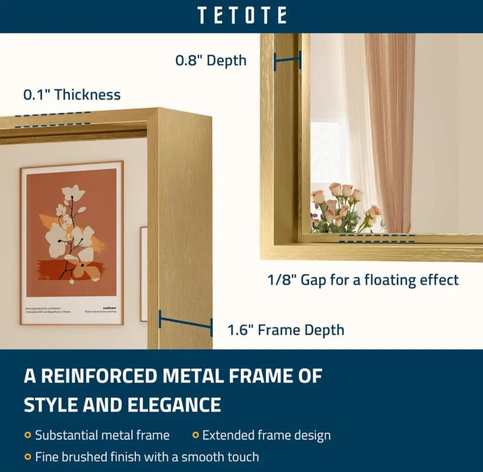 TETOTE Brushed Gold Bathroom Mirror 24 x 36 Inch Rectangle Gold Metal Framed Bathroom Vanity Mirror, Modern Farmhouse Rectangular Brass Frame Large Wa by Selzalot