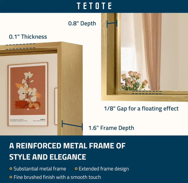 TETOTE Brushed Gold Bathroom Mirror 24 x 36 Inch Rectangle Gold Metal Framed Bathroom Vanity Mirror, Modern Farmhouse Rectangular Brass Frame Large Wa by Selzalot