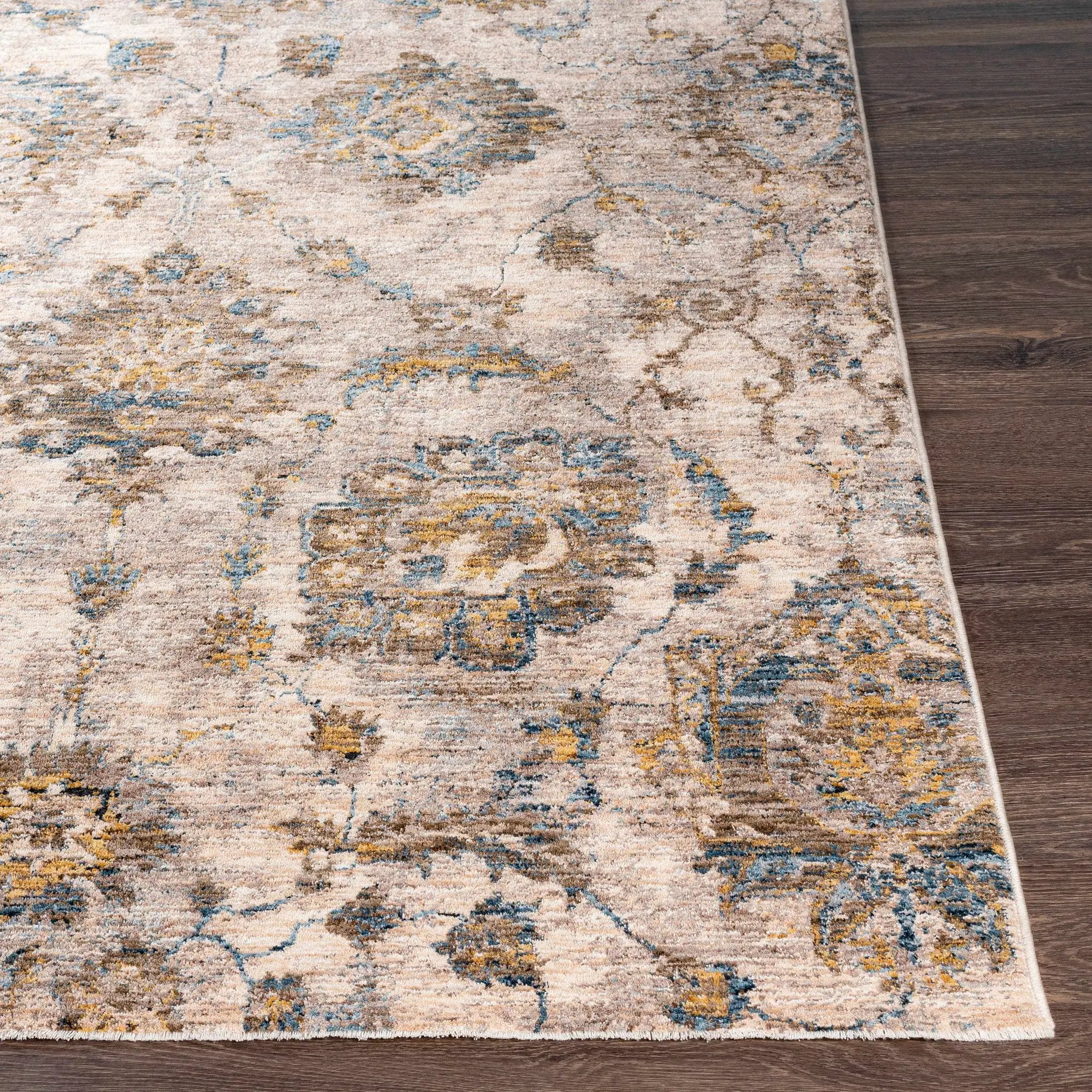 Morinville Teal Floral Rug by Boutique Rugs