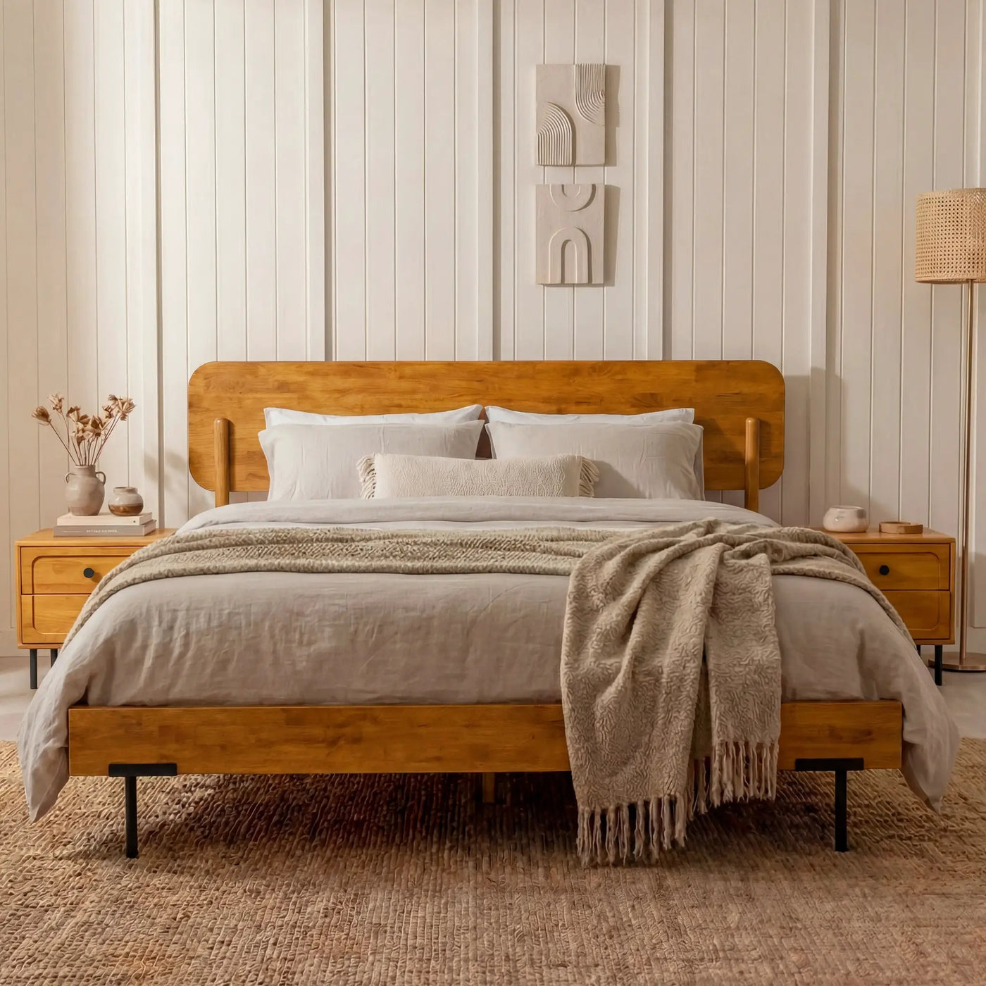 Frida Solid Wood Bed Frame by Megsu