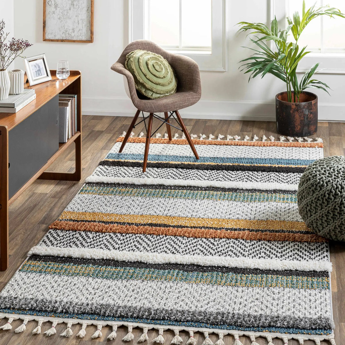 Edmundston Area Rug, installed in a room