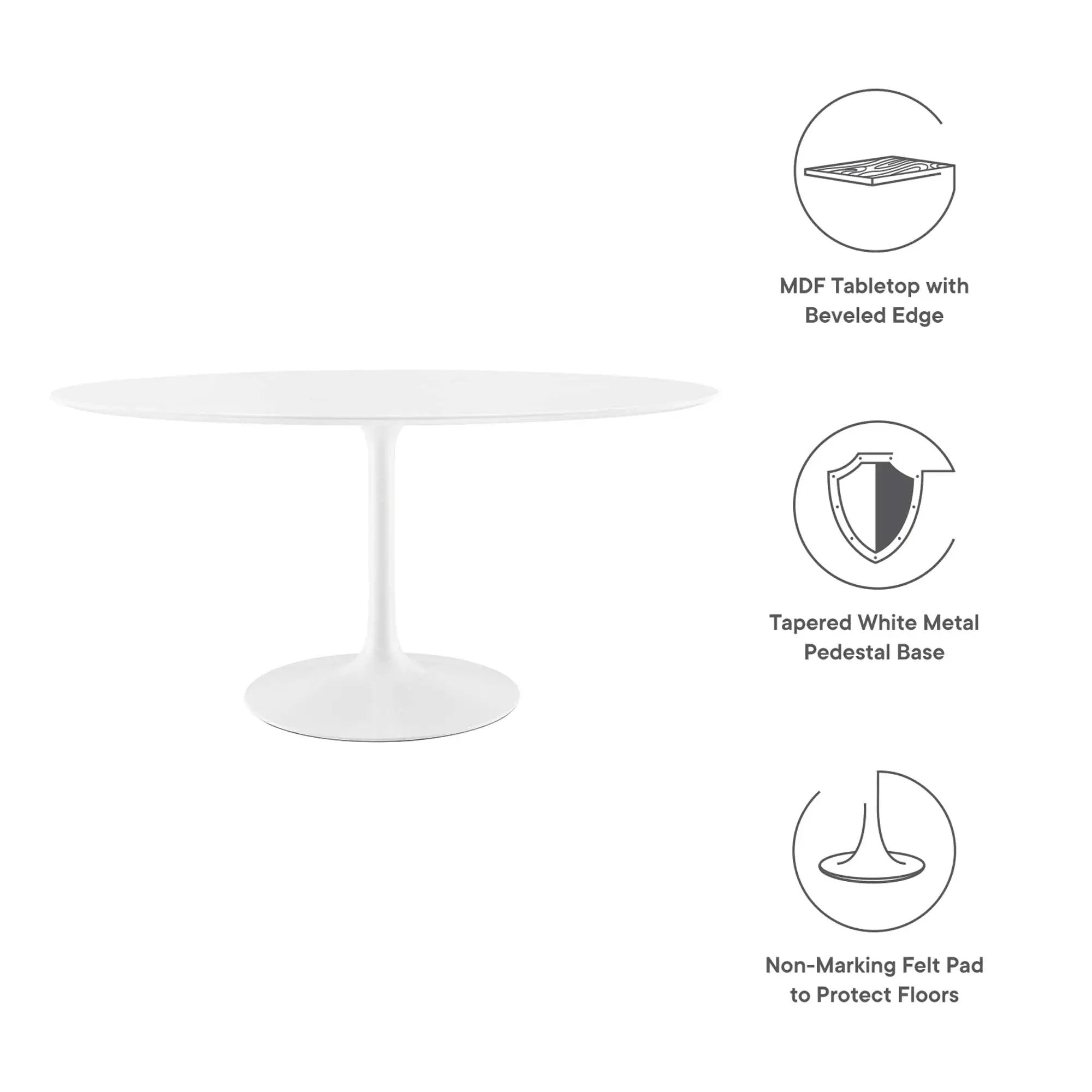 Lippa 60" Oval Wood Dining Table by Modway by HouseOfZazla