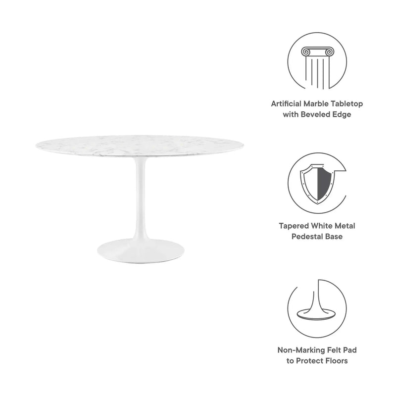 Lippa 48" Round Faux Marble Dining Table by Modway by HouseOfZazla