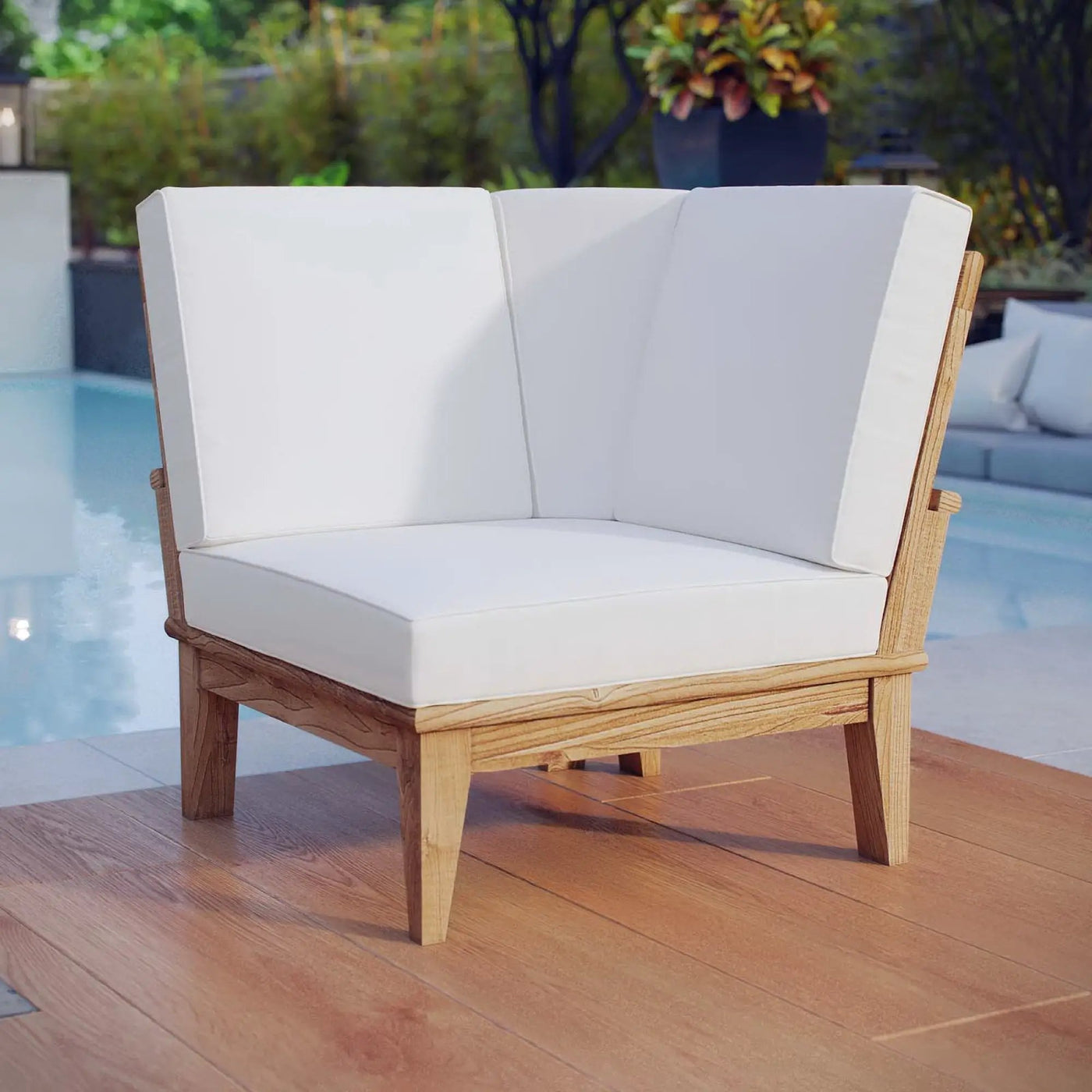 Marina Outdoor Patio Teak Corner Sofa by Modway by HouseOfZazla