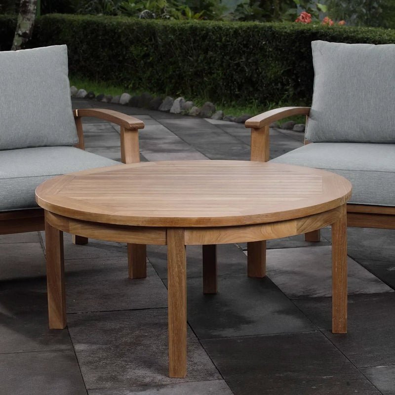 Marina Outdoor Patio Teak Round Coffee Table by Modway by HouseOfZazla
