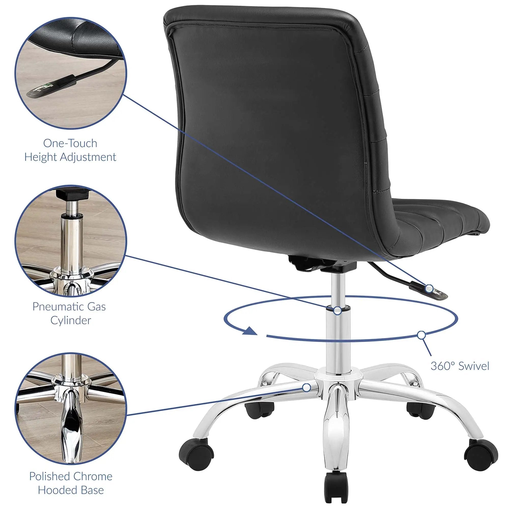 Ripple Armless Mid Back Vinyl Office Chair by Modway by HouseOfZazla