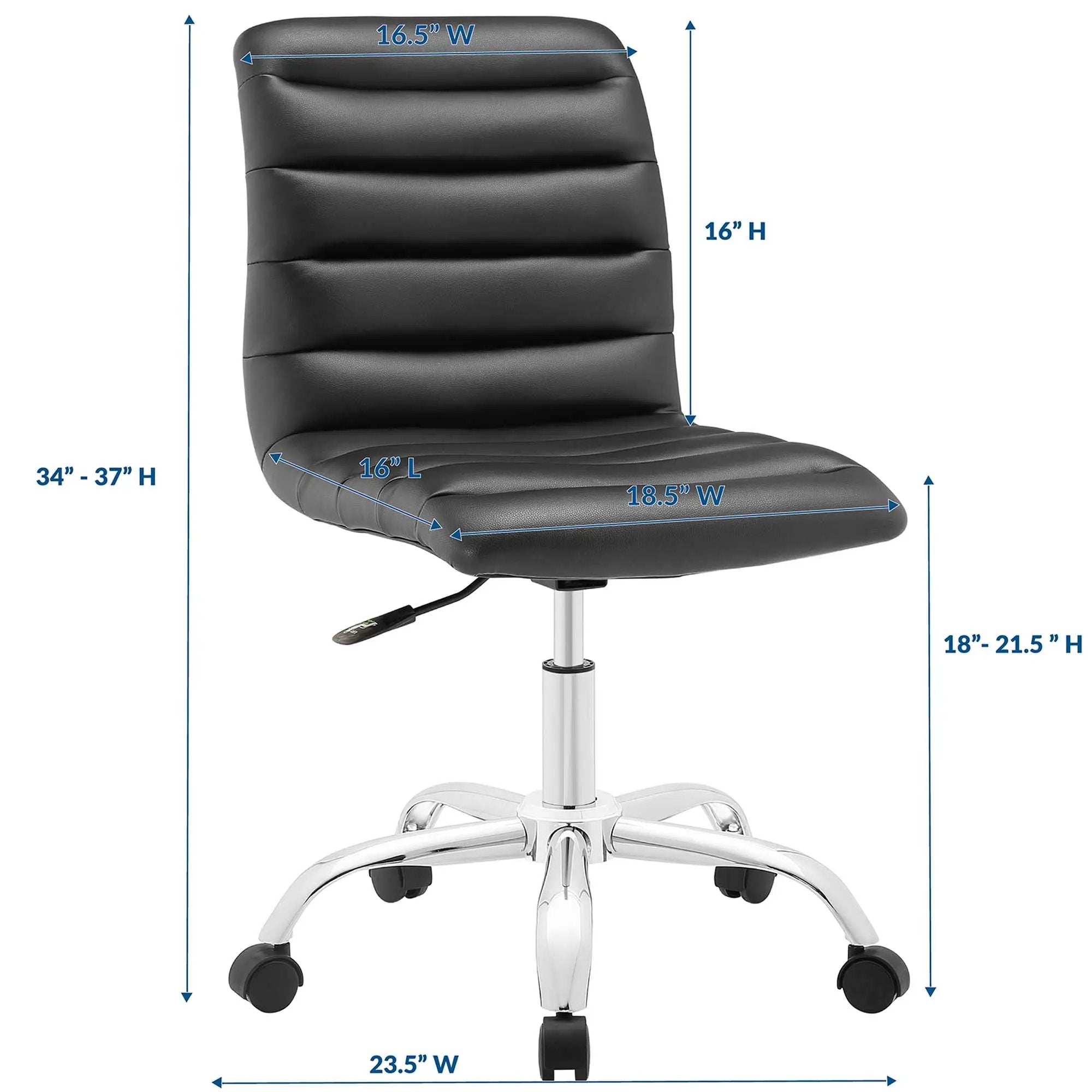 Ripple Armless Mid Back Vinyl Office Chair by Modway by HouseOfZazla