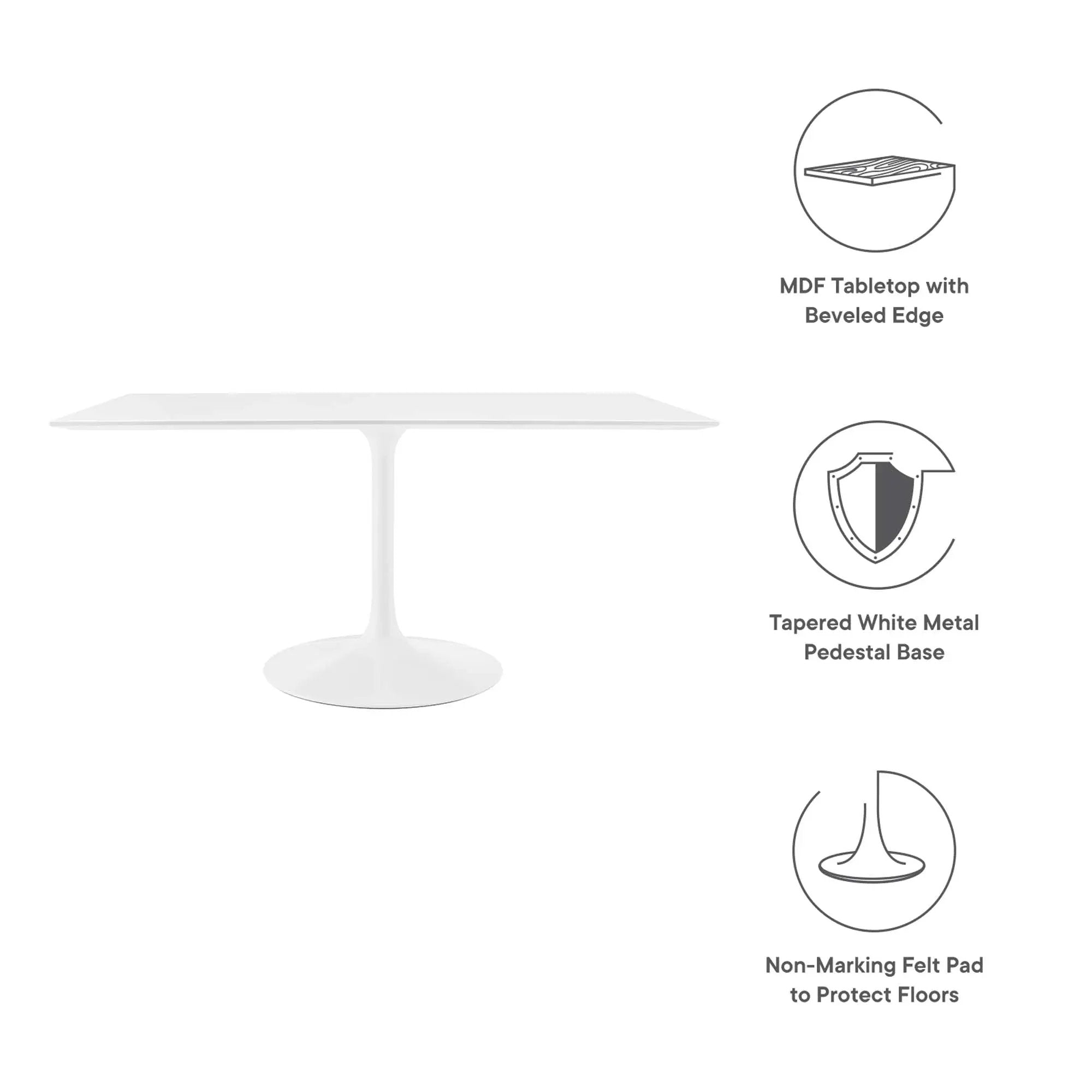 Lippa 60" Rectangle Wood Dining Table by Modway by HouseOfZazla