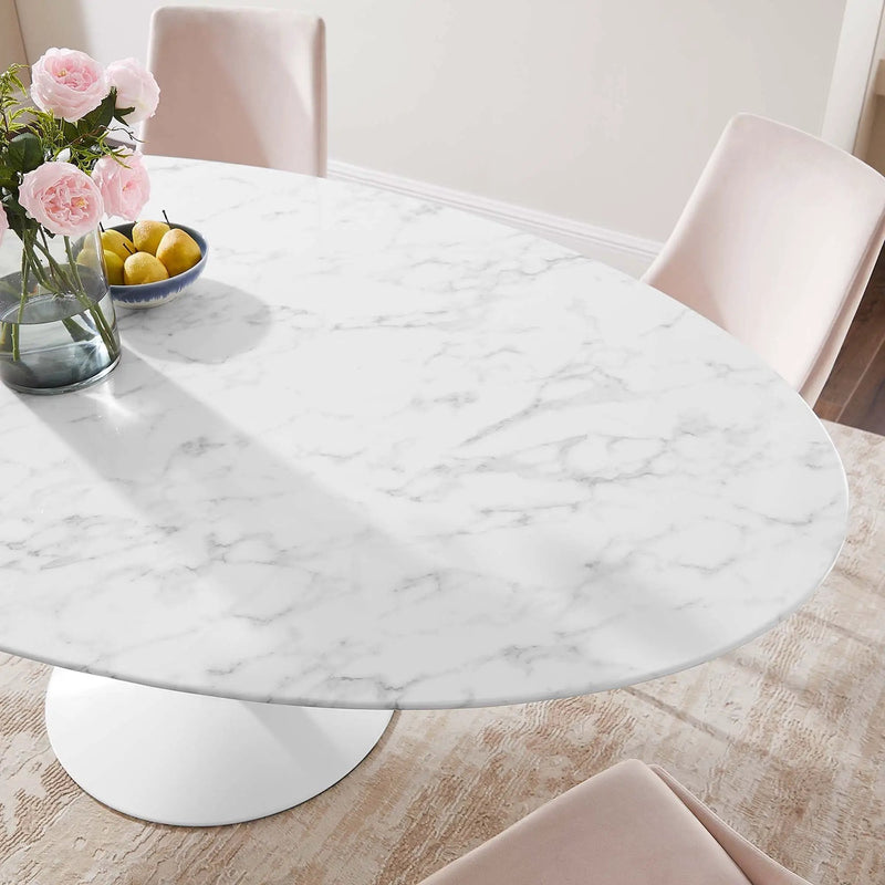 Lippa 78" Oval Faux Marble Dining Table by Modway by HouseOfZazla