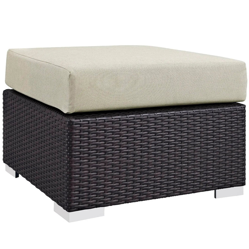 Convene Outdoor Patio Fabric Square Ottoman by Modway by HouseOfZazla